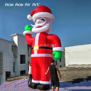 Al por mayor 8MH 26 pies con ventilador personalizado Inflable Santa Claus LED ILUMINACIÓN Decoración de navidad de dibujos animados para eventos y fiesta al aire libre