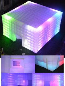 wholesale 8x8x3.8m White Inflatable Cube Tent Cubic Marquee House Square Party Wedding Cinema Building