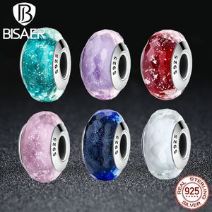 Vente en gros de perles de verre de Murano en argent 925, perles européennes pour femmes, breloques adaptées aux bracelets en argent, fabrication de bijoux à faire soi-même HSZ031 Q0531