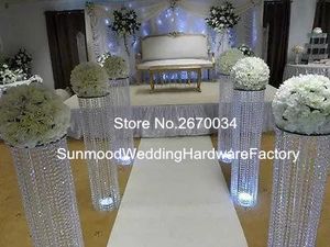 Supports d'allée de diamant acrylique en gros/support de passerelle/pilier de cristal de mariage pour les mariages