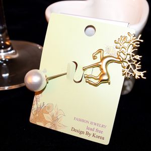 Al por mayor-Agood broches de perlas de imitación de ciervos retro de alta calidad para mujeres bufanda pin accesorios de joyería breve