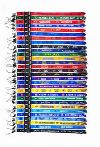 En gros de toutes sortes de baseball rugby équipe sportive mens concepteur keychain logo téléphone mobile lonyard lonyard keychain sling show strap warriors