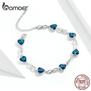 Gros-autrichien bleu océan coeur cristal amour arc ard bracelet pour femme de mode bijoux de mode cadeaux Brincos Anniversary Noël présent