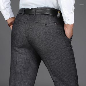 Pantalons pour hommes en gros - Automne Hiver Hommes Casual Business Épais Stretch Homme Pantalon Lâche Droite Poids Lourd Pantalon Homme Costume