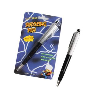 wholesale Stylos à bille parodie Fantaisie Drôle Stylo À Bille jouet Choquant Choc Électrique Cadeau Blague Prank Trick Amusant Nouveauté Stylo à choc électrique