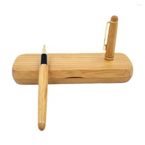 Venta al por mayor, bolígrafo de bambú, juego de Gel de firma, papelería coreana, suministros escolares, regalo para estudiantes y profesores