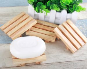 Jabonera de bambú al por mayor, soporte de baño hecho a mano, bandeja de madera Natural, plato de ducha para bañera, artesanía para cocina KD1