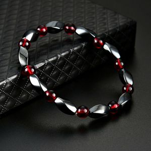 Gros-Perles Chakra Hématite Pierre Bracelet Extensible Pour Hommes et Femmes Anti-Fatigue Magnétique Thérapie Bracelet Bijoux