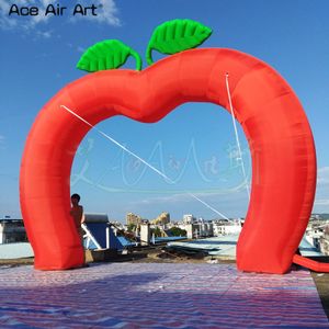 wholesale Hermoso arco publicitario arco inflable en forma de manzana línea de arco de color rojo entrada decorativa para patio de juegos con gran descuento