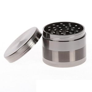 Venta al por mayor Los mejores molinillos de hierbas de piedra afilada de metal 4 piezas Tapas transparentes Molinillo de tabaco para fumar 40 mm 50 mm 55 mm 63 mm para plataformas Dab