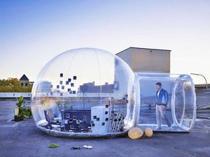Bubble Bubble Hotel en gros avec une tente gonflable transparente de qualité supérieure vers le ventilateur 3m dia