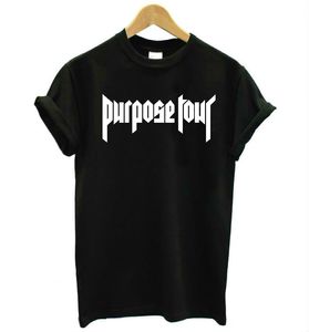 Vente en gros - Bieber Purpose Tour Letters Imprimer t-shirt Coton Casual T-shirt drôle pour Lady Top Tee Hipster Drop Ship