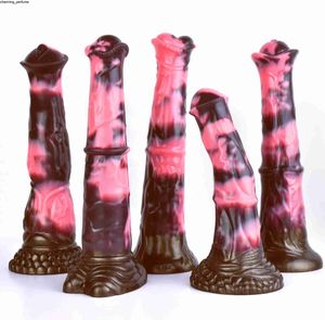 Big Horse Dildoswith Aspiration Multi-couleur Silicone Long Penis Anal Massage Sex Toys