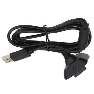 Venta al por mayor, cargador de repuesto de Cable de carga USB negro de 1,5 m para controlador de juego inalámbrico Xbox 360