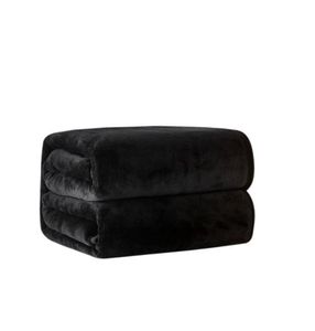 Venta al por mayor, manta de lana de franela negra de 150x200cm para viaje, oficina en casa, sofá para la siesta, manta de diseño, telas cómodas