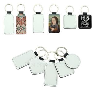 Porte-clés vierge en cuir PU par Sublimation, vente en gros, artisanat, cadeau, transfert de chaleur, vente en gros