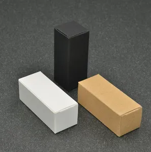 Boîte de papier Kraft noir blanc blanc en gros pour flacon compte-gouttes tubes de valve cadeau de fête cosmétiques 100 pièces 10 ml/20 ml/30 ml/50 ml/100 ml