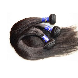 En gros 8A noir naturel 1Kg 10 paquets Lot brésilien droit Extensions de cheveux humains paquets tisse pour les femmes noires