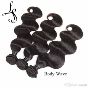 Paquetes de ondas de cuerpo recto peruano Lans 100% extensiones de cabello humano Remy Color Natural 50 g/unidad máquina de doble trama 6 ofertas de paquetes