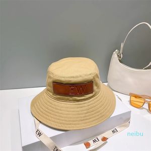 Venta al por mayor gorra de cubo sombreros de diseñador sombrero de lujo color sólido moda denim bordado cuero sombrero cinta mujer verano sombrilla sombrero casual cien agradable
