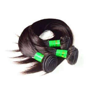 En gros pas cher brésiliens droites faisceaux de cheveux humains tisse 1 kg 20 pièces lot naturel couleur noire non-remy qualité cheveux humains 50 g/pcs