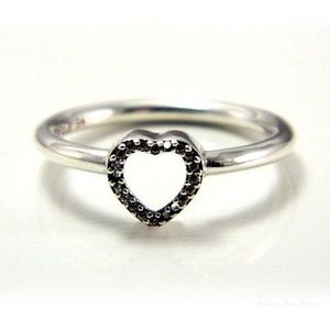 Anillos de amor al por mayor-baratos 50 ajustes de plata S925 para pulsera estilo pandora Puzzle Heart Frame Ring 196549CZ H8ale