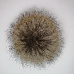 Gros beaux accessoires intelligents 13 15 18 cm grande boule de pompon en vraie fourrure de raton laveur détachable pour chapeaux de bonnet