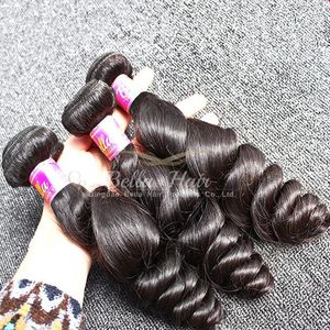 bella cheveux gros grade 9a malaisien vague lâche extensions de cheveux 10pcs / lot couleur naturelle armure de cheveux humains livraison gratuite