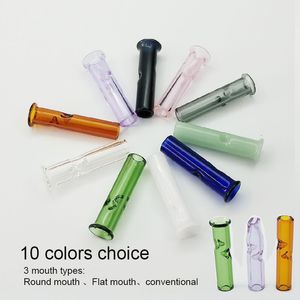 wholesale Mini puntas de filtro de vidrio coloridas pipa de agua para tabaco de hierbas secas con soporte para cigarrillos Tubos de vidrio Pyrex gruesos DHL