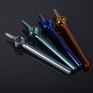 En gros coloré Pyrex verre brûleur à mazout tuyaux Mini petite pipe à main huile ongles tuyau accessoires pour fumer DHL livraison gratuite SW120