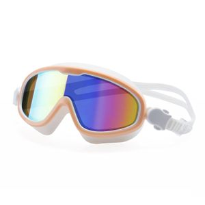 Gafas de natación cómodas al por mayor Antiniebla Protección UV inastillable Gafas de agua de vidrio de natación ajustables con estuche para hombres, mujeres