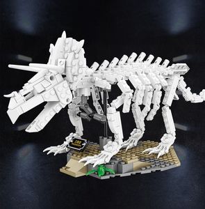 Bloc de construction de dinosaure en gros, modèle de squelette lumineux en os de dinosaure personnalisé, briques de construction, jouet de dinosaure à petites particules, bloc de squelette, jouet de noël Lepin pour garçon
