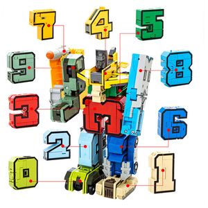 Gros chiffre arabe Robot personnalisé transformateur jouet figurine numéro déformateur Robot jouet 71043 dessin animé modèle animal construire bloc jouet pour enfant Lepin Noël