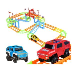 Venta al por mayor Montaña Rusa Juego de rodillos personalizado Niño Creativo Juguete DIY Tranvía Ferrocarril Bloques de construcción de automóviles Ferrocarril eléctrico de alta velocidad Conjunto Montaña rusa Juguetes Regalo de Navidad