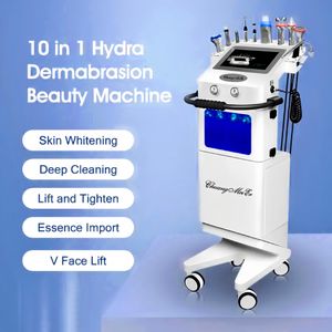 Personalización al por mayor 10 en 1 Eliminación de pigmentos Aqua Peeling Limpieza profunda Sistema de cuidado de la piel Levantamiento facial Hydra Máquina facial Equipo de oxígeno