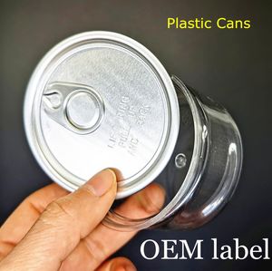 Boîtes en plastique personnalisées avec couvercle, bouteilles vides, étiquettes personnalisées disponibles, pots de qualité alimentaire, conteneur 3.5G 100ml vide, vente en gros