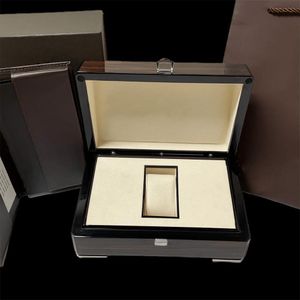 Venta al por mayor de cajas de relojes Woody de color marrón oscuro, caja con cubierta de cuero de alta calidad, soporte para personalizar e imprimir los documentos para relojes de lujo PP 5726, 5711 y 5167