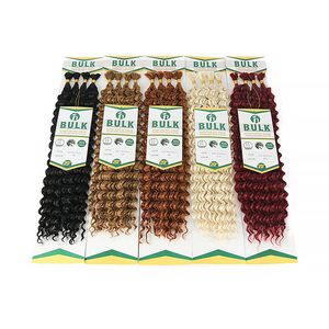 Vente en gros de cheveux de tressage de vague profonde en vrac sans trame torsion profonde cheveux en vrac de fibres synthétiques pour les tresses Boho