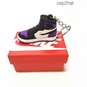 Designer en gros Mini Silicone Sneaker Porte-clés avec boîte pour hommes femmes enfants porte-clés cadeau chaussures porte-clés sac à main chaîne porte-chaussures de basket-ball E8SV