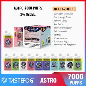 Vape jetable en gros TASTEFOG Astro Fruits Saveurs E Cigarette DHGATE Prix 7000 Puffs Vape