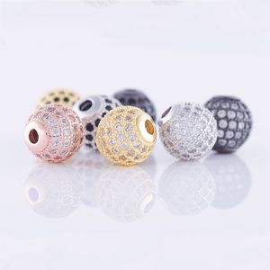 Wholesale DIY Hand Made Jewelry Accessories Supplies Connectors Components Ball Beads Copper Micro Pave Rhinestone Disco Beads DIY Findings