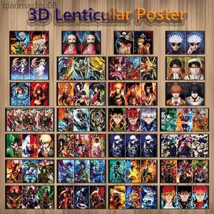 Venta al por mayor Dropshipping Anime 3D Lenticular Posters Wall Art Motion Movie Flip Changing Pictures para la decoración de la habitación (sin marco) L230704
