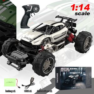 Vente en gros double batterie rc quatre roues motrices voiture télécommandée montagne tout-terrain escalade 1:14 alliage voiture à grande vitesse course course jeunesse cadeau jouets