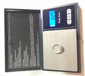 Balance de poids de poche numérique noire électronique en gros 100g 200g 0.01g 500g 0.1g Bijoux Balance de diamant Balances LCD Affichage avec emballage de vente au détail