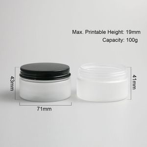 Récipients de crème cosmétique vides en gros de givre pots de crème 100cc 100ml pour les bouteilles en plastique d'emballage de cosmétiques avec des couvercles en métal 24 x 100g