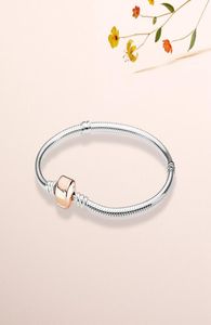 Chaîne d'os de perles en gros-européenne pour bracelet d'accessoires pour femmes en argent sterling plaqué or rose avec boîte d'origine2187647