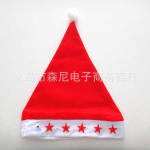 Venta al por mayor, salida de fábrica, sombrero de Navidad brillante de cinco estrellas, luz LED para adultos con luz, estrella de cinco puntos, árbol de amor, copo de nieve