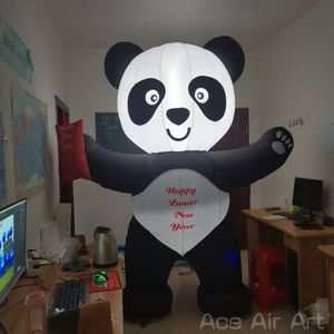 wholesale Panda gonflable d'approvisionnement d'usine ballon animal de bande dessinée panda mignon avec l'enveloppe rouge pour l'événement de publicité extérieure
