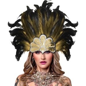 Venta al por mayor, accesorios para tocado de plumas de avestruz para mujer de carnaval, accesorios para fiesta, Festival, baile, decoraciones para el cabello