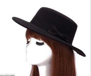 Gros-Mode chapeau femme Vintage à la mode noir haut feutre fedora chapeau femmes et hommes sombrero melon chapeaux nouvel an cadeau 57cmm